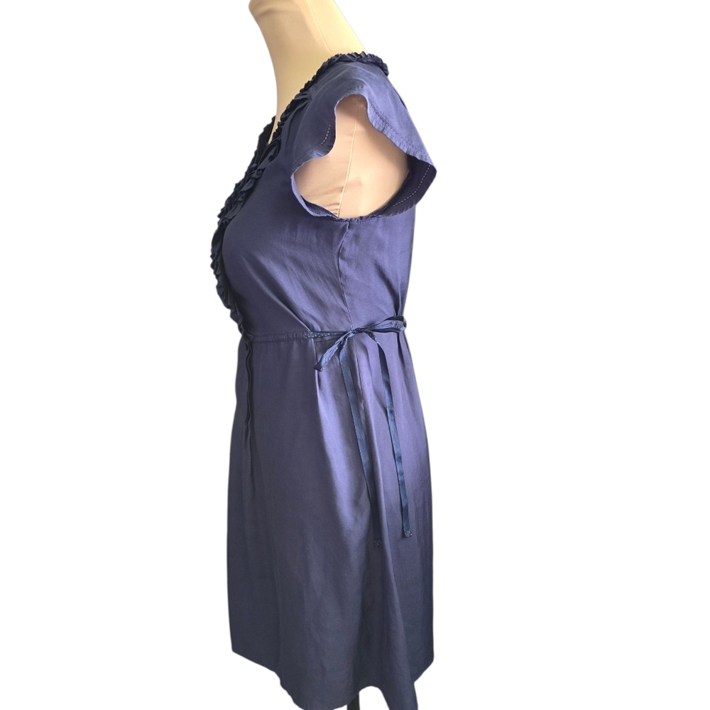 Women's American Eagle Outfitters Navy Ruffle Mini Dress - xs - Picture 4 of 9